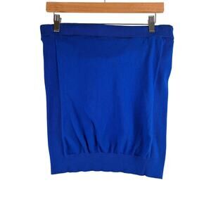 Old Navy Y2K 2000 Tube Top Womens Large Cobalt Blue Hong Kong Built in Bra Shelf